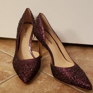 Rhinestone plum colored Gianni Bini heels
